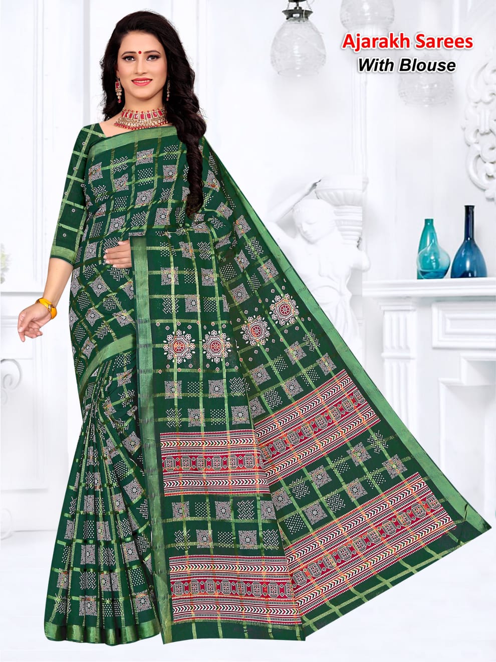 Ajarakh 01 Ethnic Wear Wholesale Printed Saree Catalog
